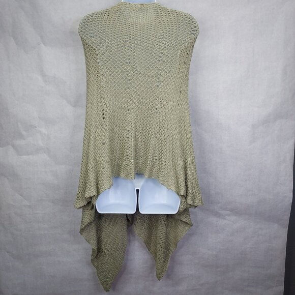 Soft Surroundings Waterfall Cardigan Women One Size Rayon Green Open Knit Button - Picture 7 of 13